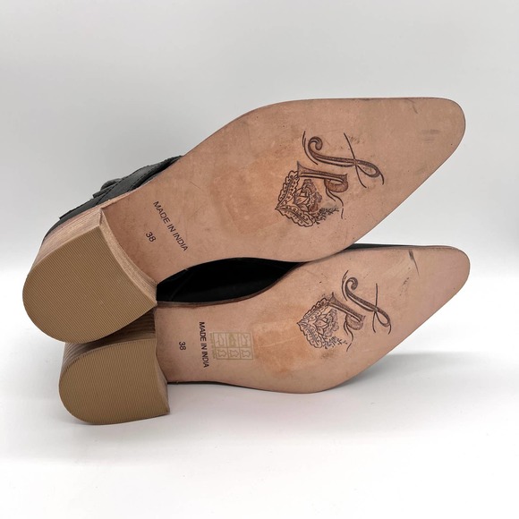 FREE PEOPLE Back Loop Ankle Boot Womens 38 Black Leather Buckle Strap NWOB - Picture 9 of 9